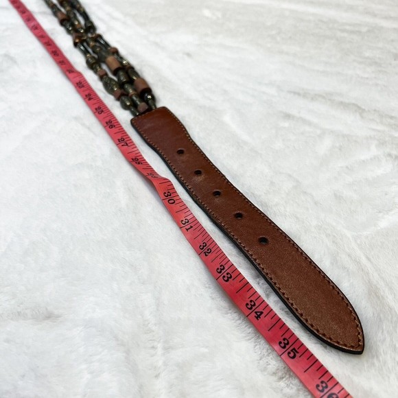 The Limited Vintage Leather Beaded Belt Women’s M Boho - Picture 6 of 7